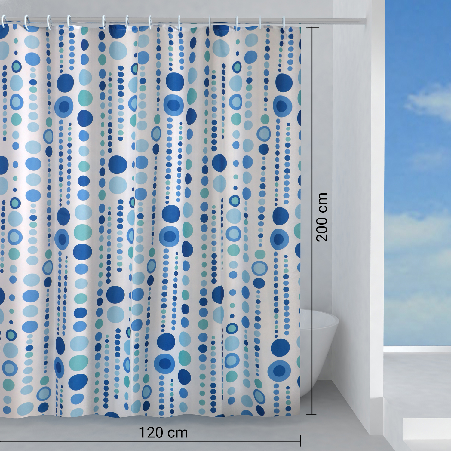 gedy-frizz-rideau-douche-120x200-cm-bleu image 2