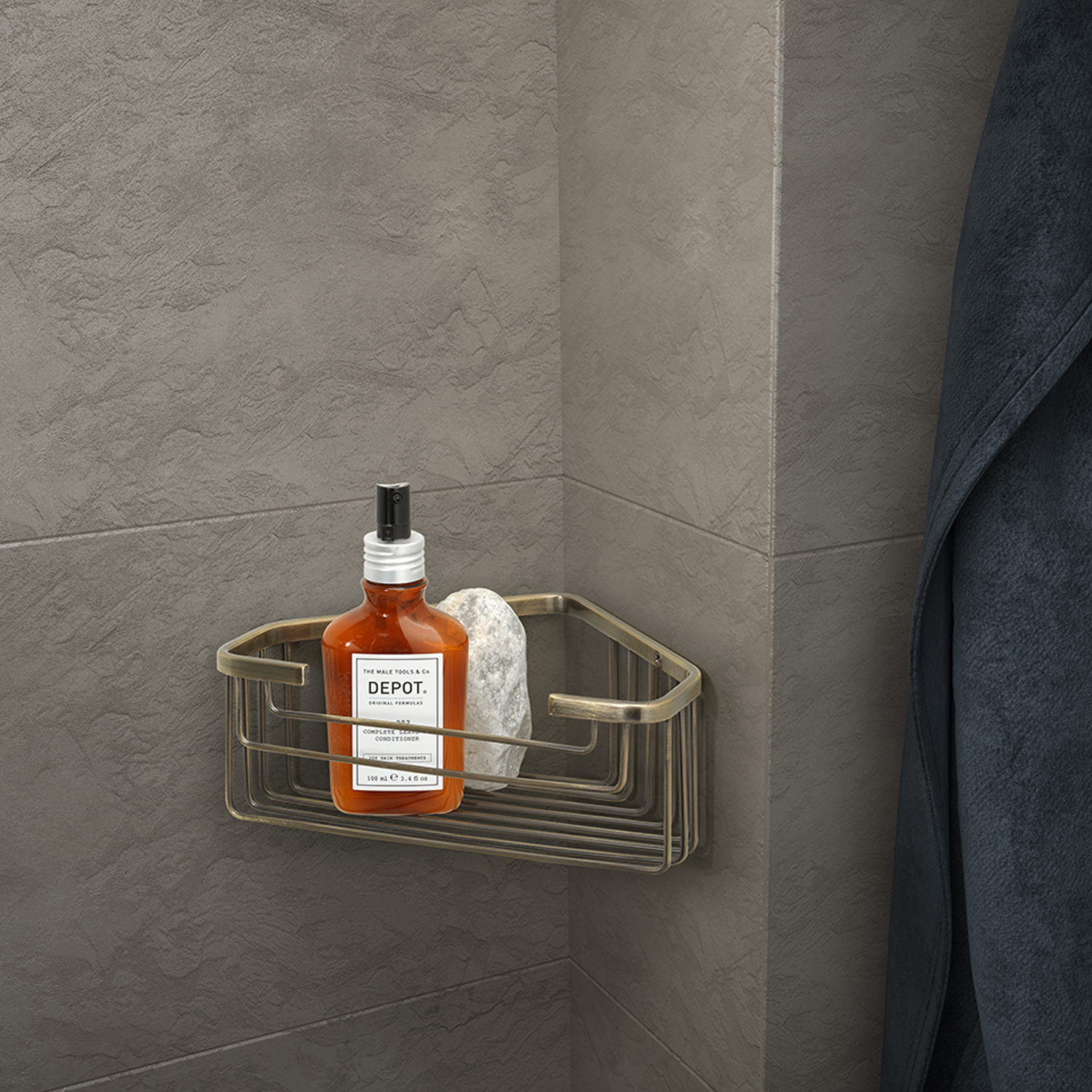 gedy-augustus-porte-objets-douche-d-angle-bronze image 3