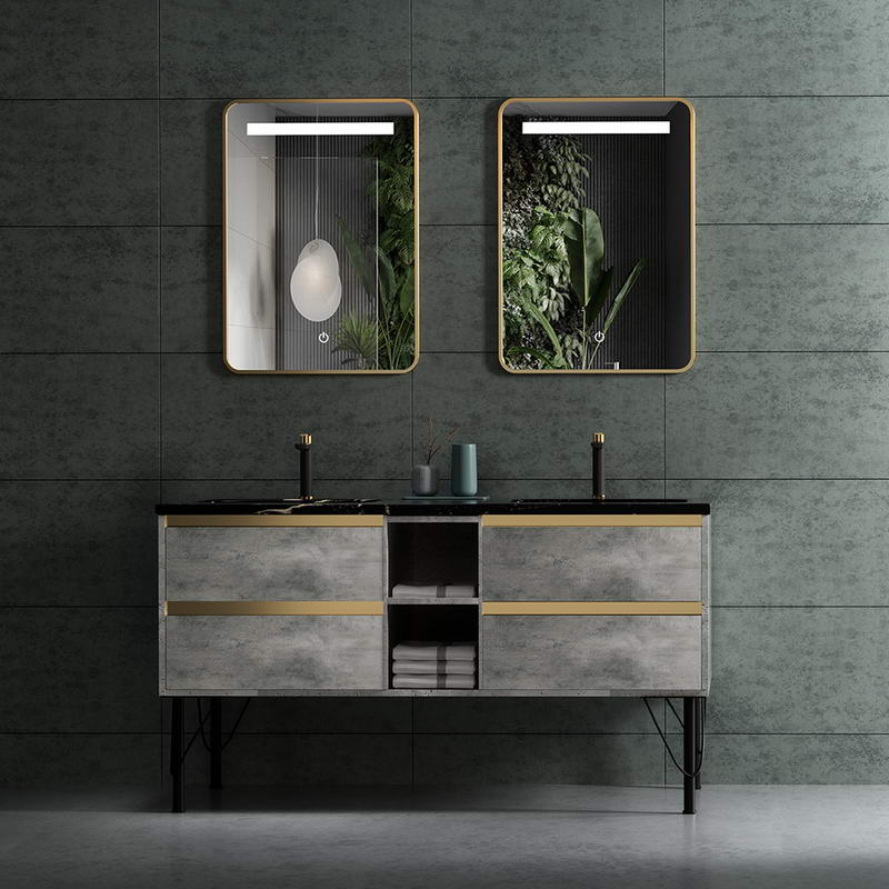 hudor-cf20032-meuble-salle-de-bain-noir-mat-double-vasque image 1
