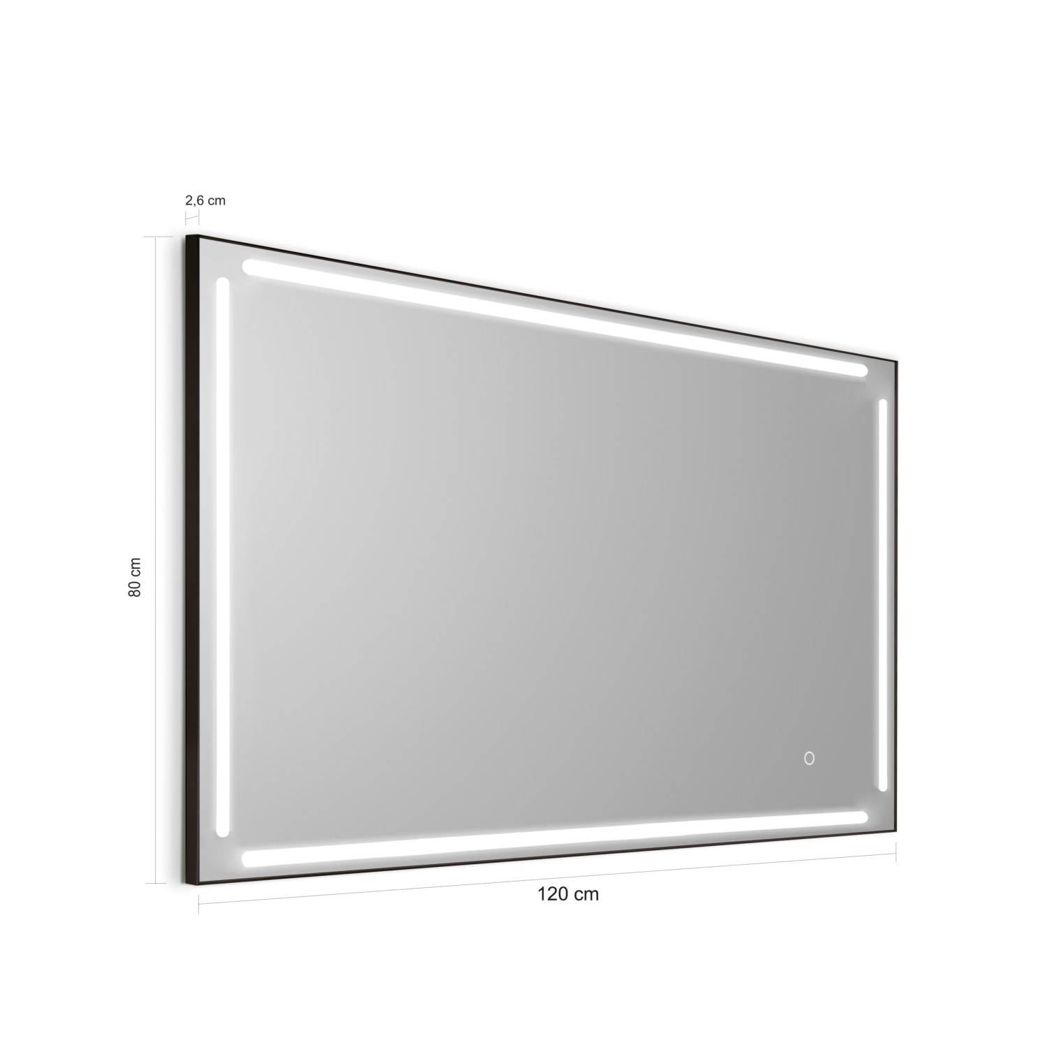 gedy-paul-miroir-salle-de-bain-120x80-cadre-noir-mat image 2