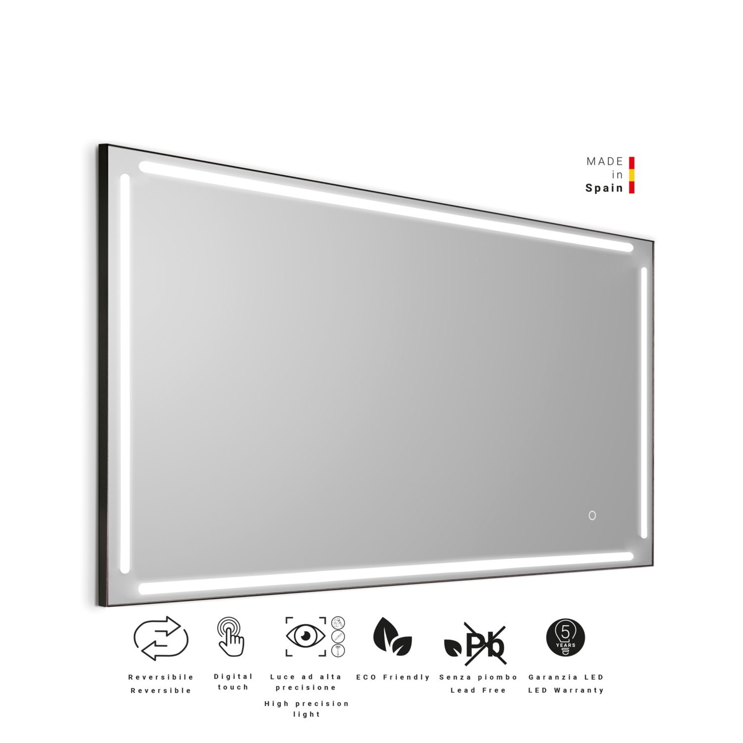 gedy-paul-miroir-140x80-cadre-noir-mat image 3