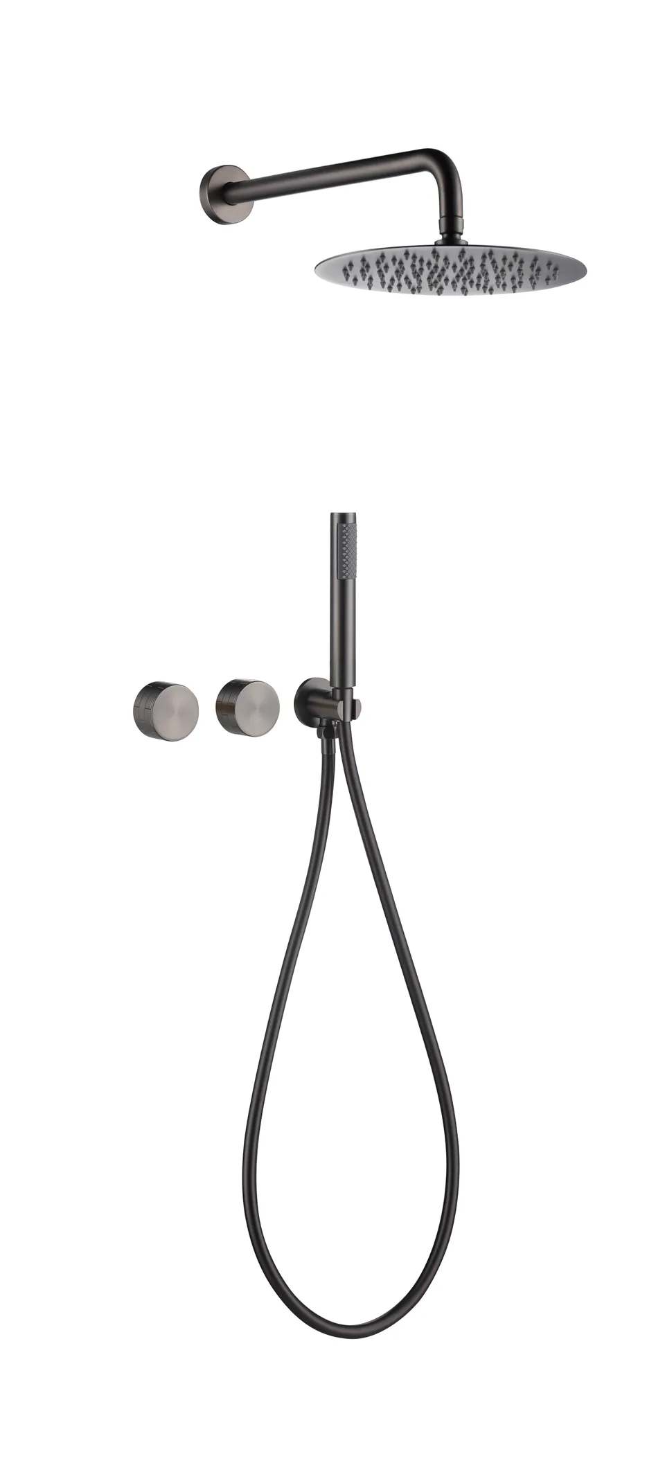 hudor-permesse-sc64-douche-encastr-e-gun-metal-400-mm image 1