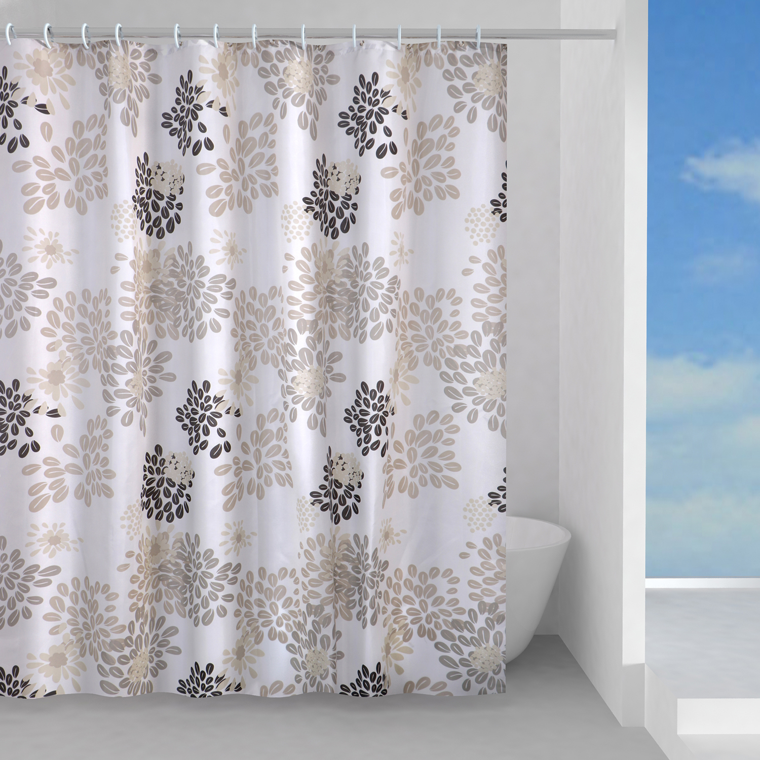 gedy-caff-rideau-de-douche-180x200-cm-beige-marron image 1