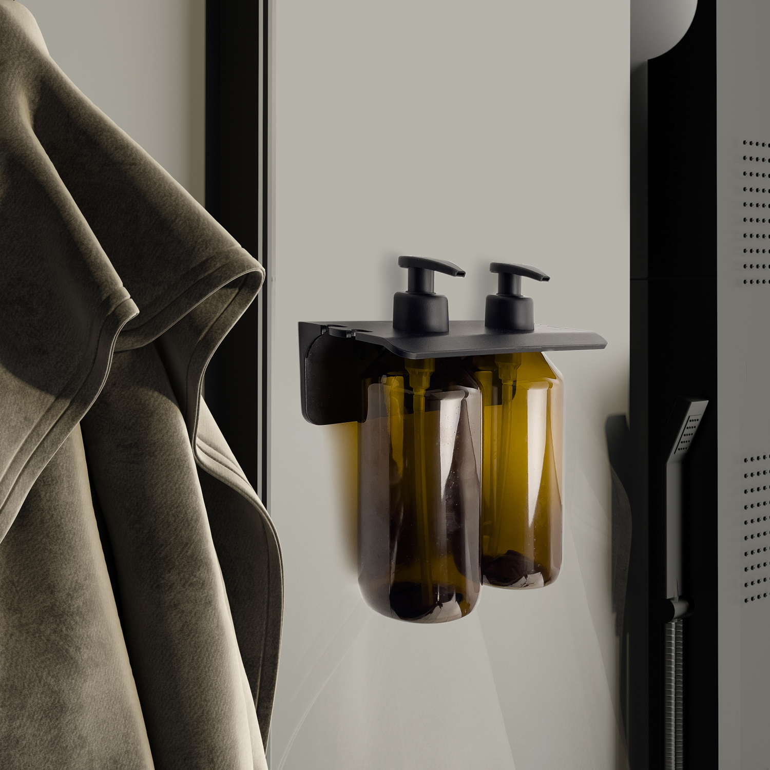 gedy-grouper-porte-flacons-douche-double-noir-mat image 3