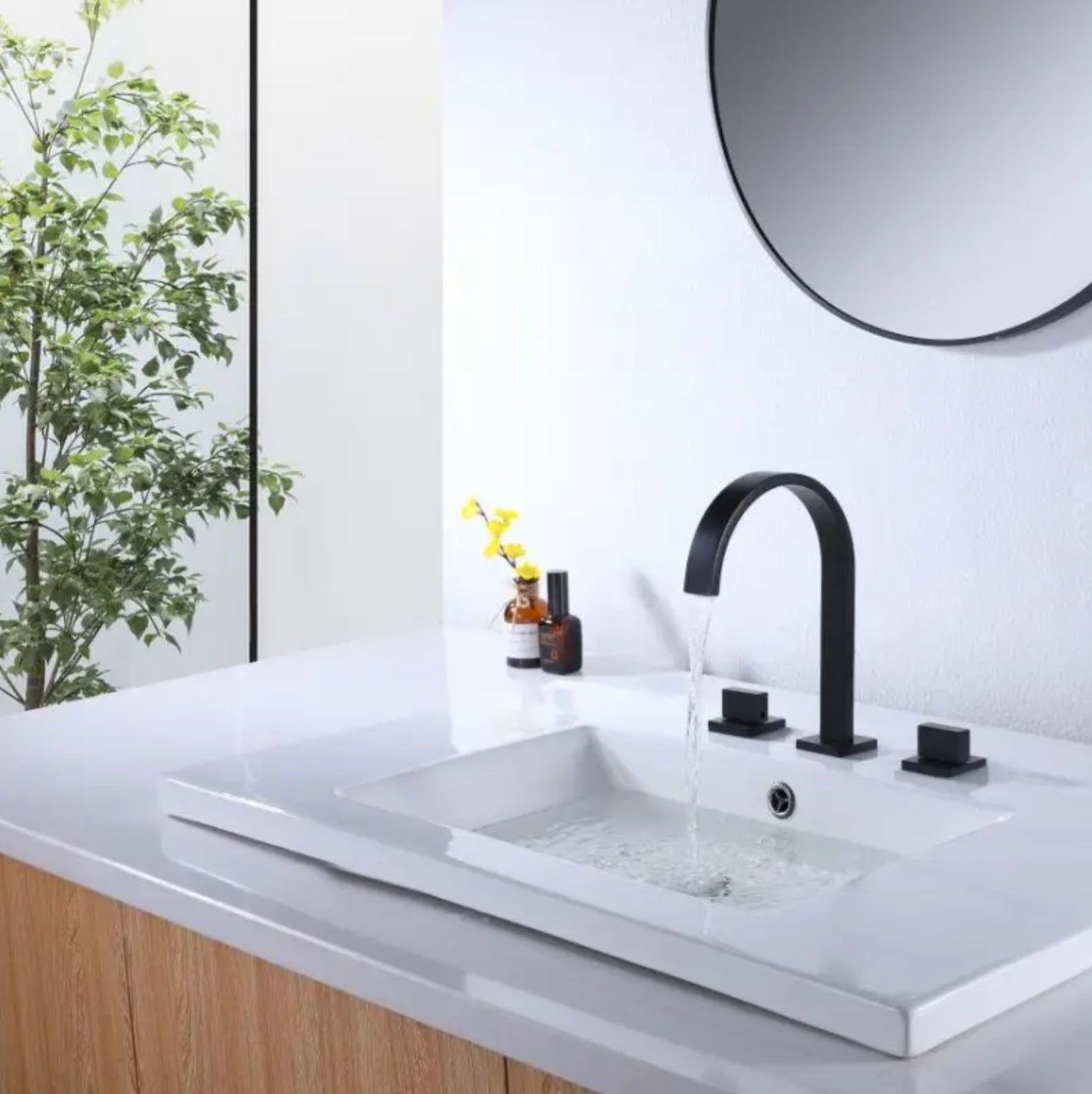 hudor-alph-e-834-robinet-lavabo-noir-mat-3-trous-laiton image 2