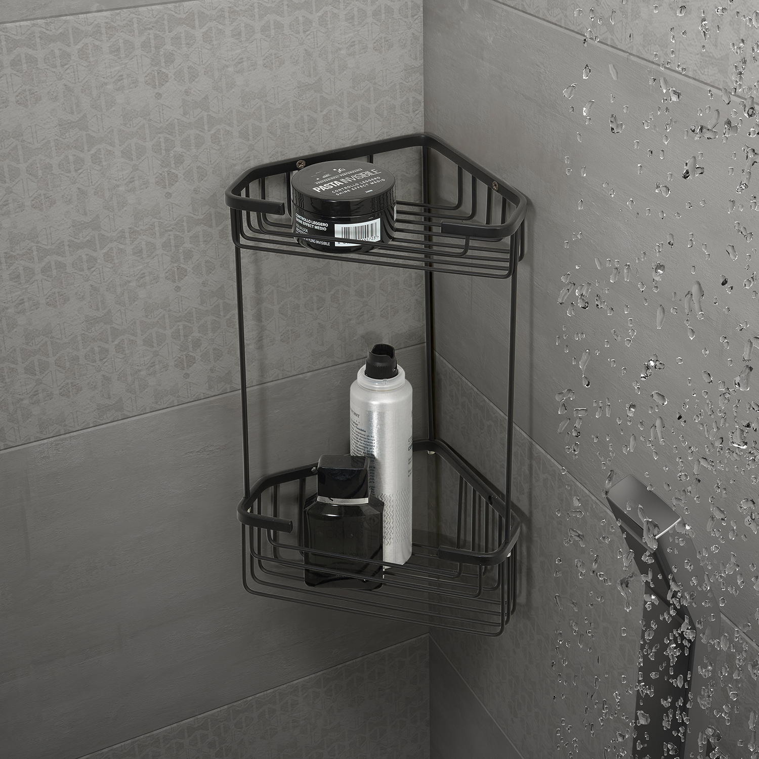 gedy-augustus-porte-objets-douche-d-angle-noir-mat image 3