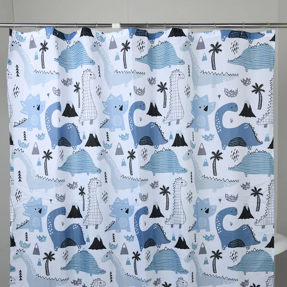 gedy-dinosaurs-rideau-de-douche-240x200-blanc-bleu image 1