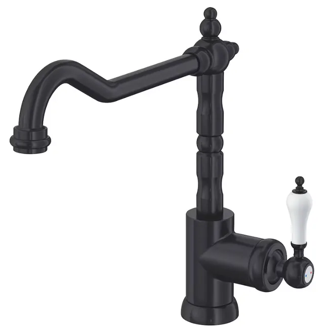 hudor-c-phise-mitigeur-cuisine-noir-mat-col-de-cygne-laiton image 1