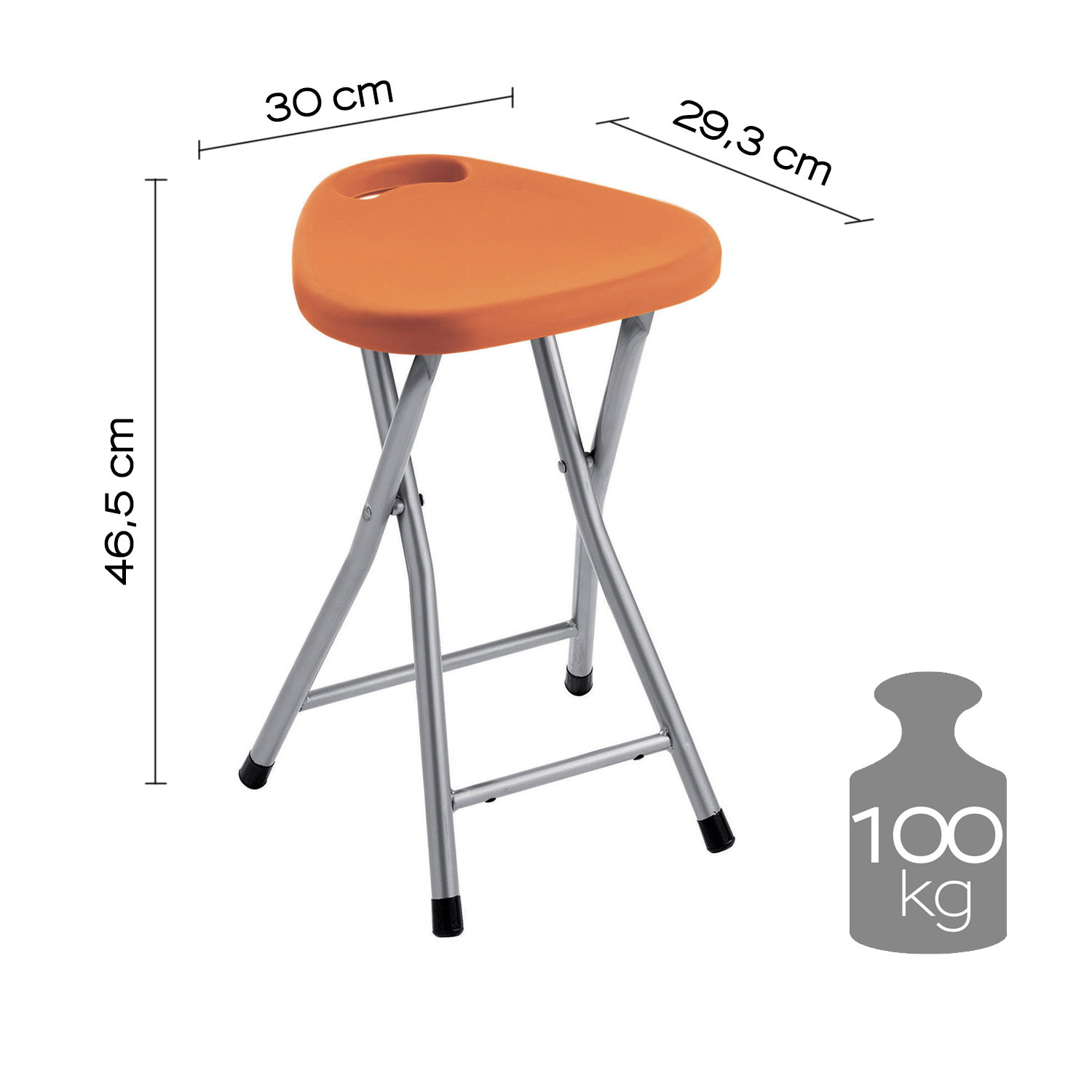 gedy-co75-tabouret-salle-de-bain-orange-repliable image 2