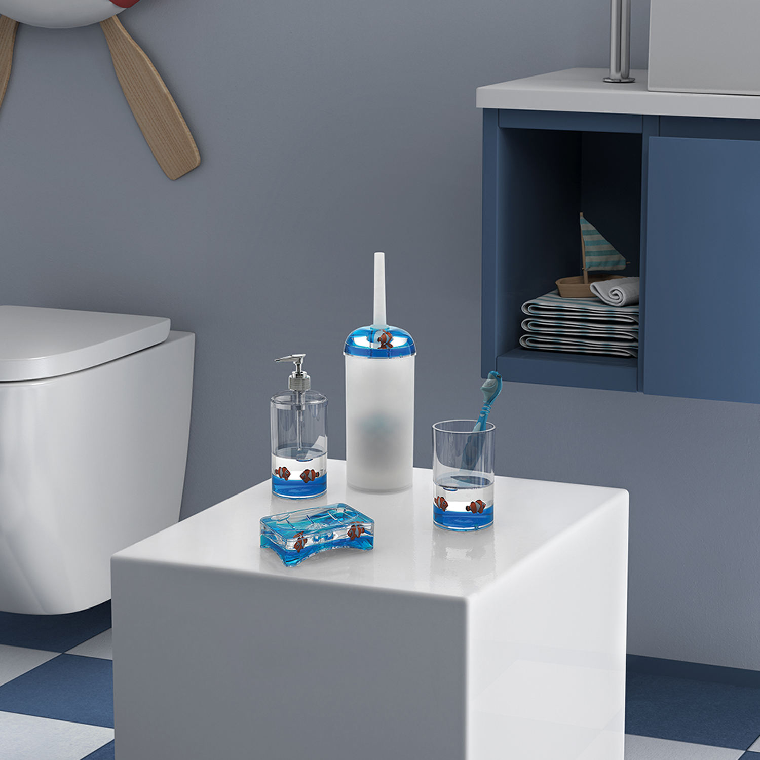 gedy-pyxis-distributeur-savon-blanc-bleu-salle-de-bain image 3