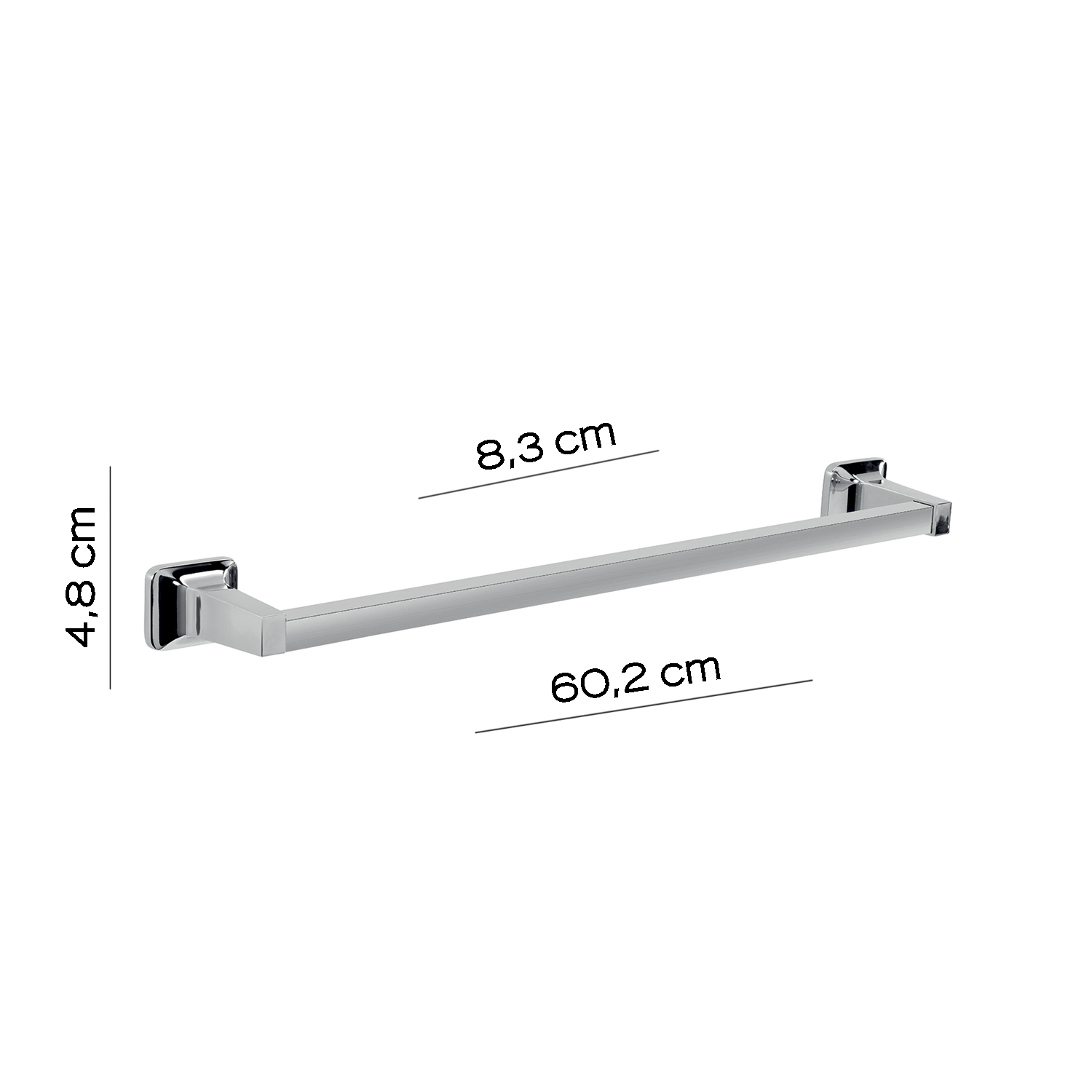 gedy-k2-porte-serviette-60-cm-chrome-mural image 2