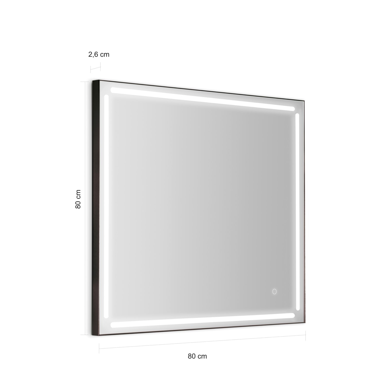 gedy-paul-miroir-80x80-cm-cadre-noir-mat image 2