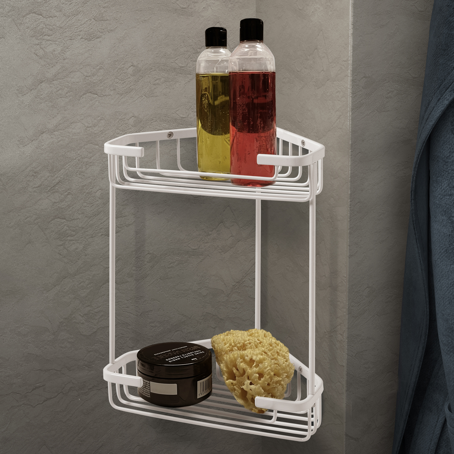 gedy-augustus-porte-objets-douche-d-angle-blanc image 3