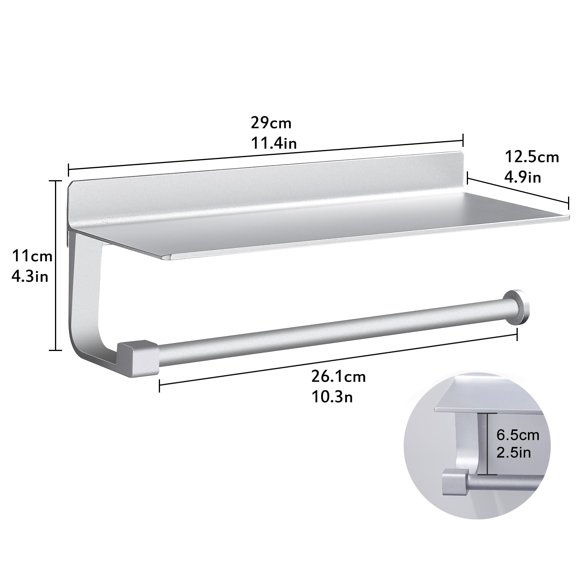 gricol-porte-rouleaux-essuie-tout-mural-argent-avec-tag-re image 5