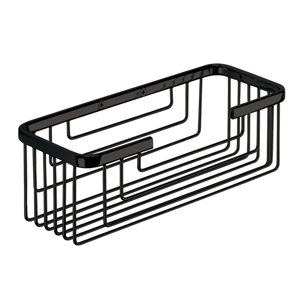 gedy-augustus-tag-re-douche-rectangulaire-grand-noir-mat image 1