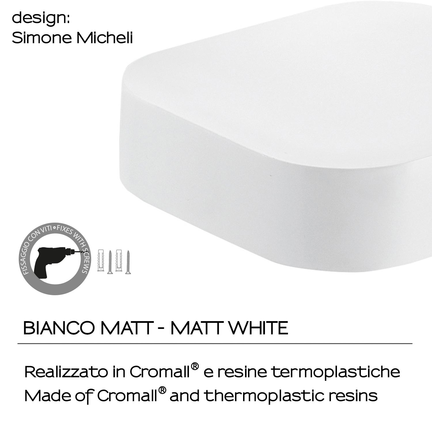gedy-outline-porte-savon-blanc-mat-inamovible image 3