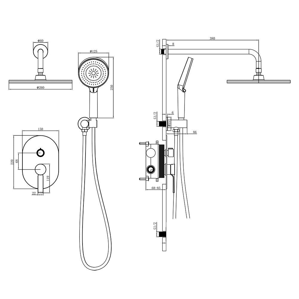 hudor-rymanthe-sc41-douche-encastr-e-chrom-laiton image 8
