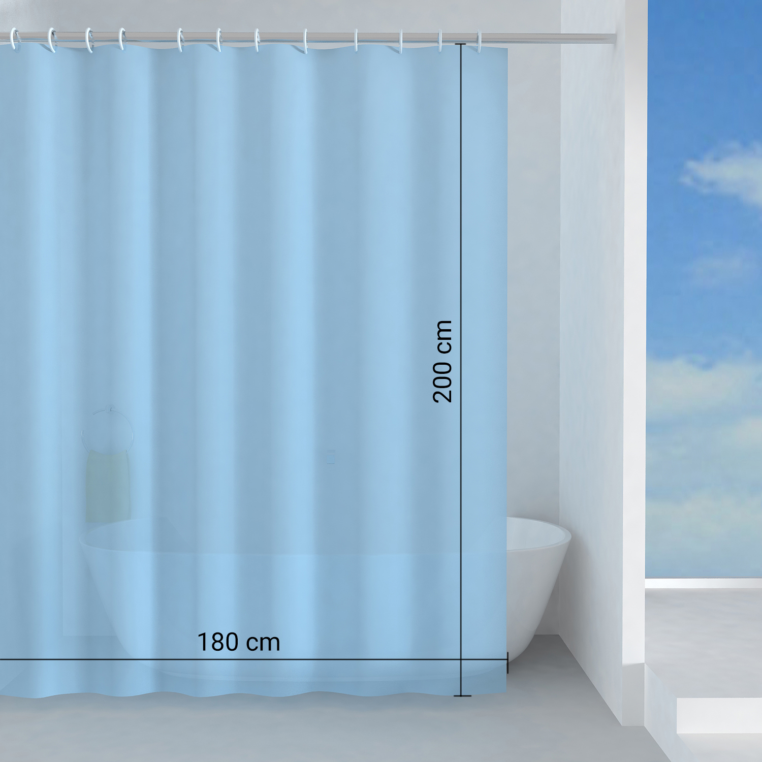 gedy-basic-rideau-de-douche-180x200-cm-bleu-ciel image 2