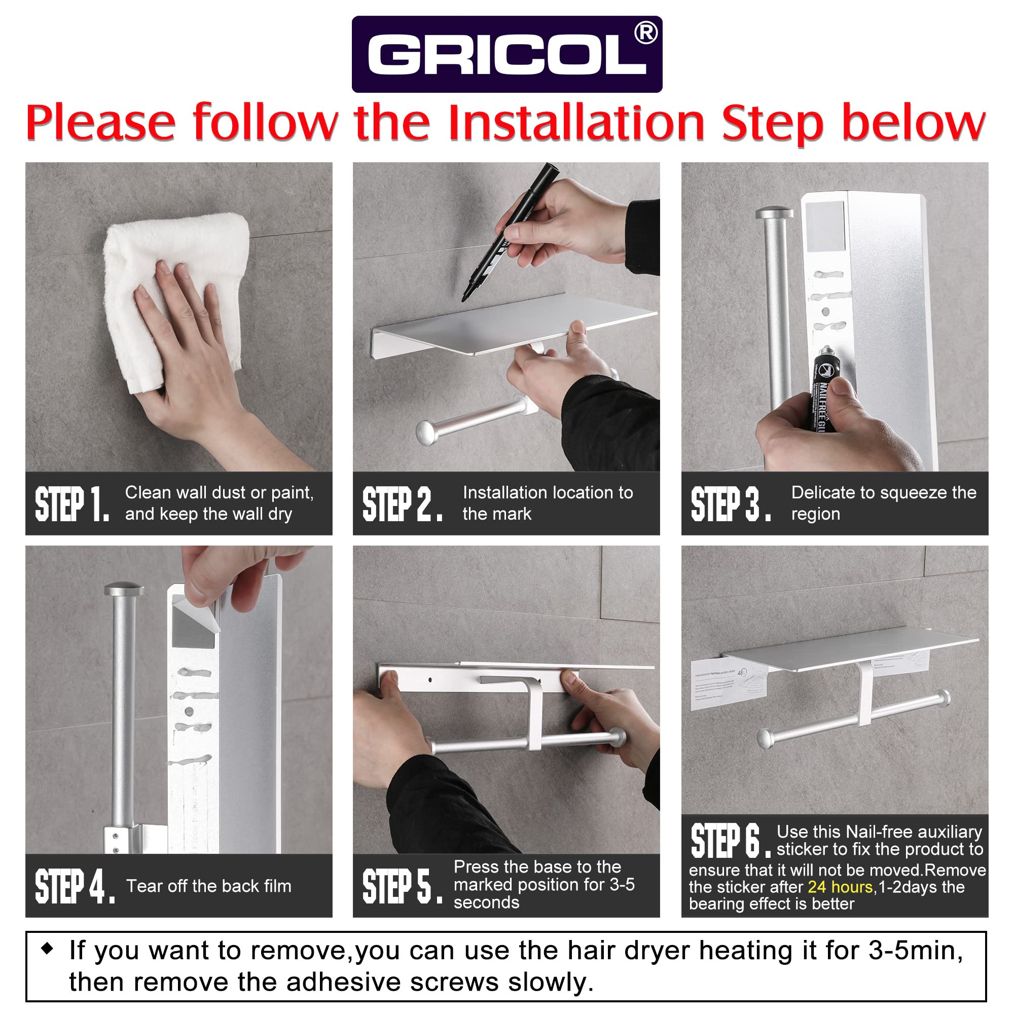 gricol-porte-rouleaux-papier-toilette-double-argent-avec-tag-re image 5