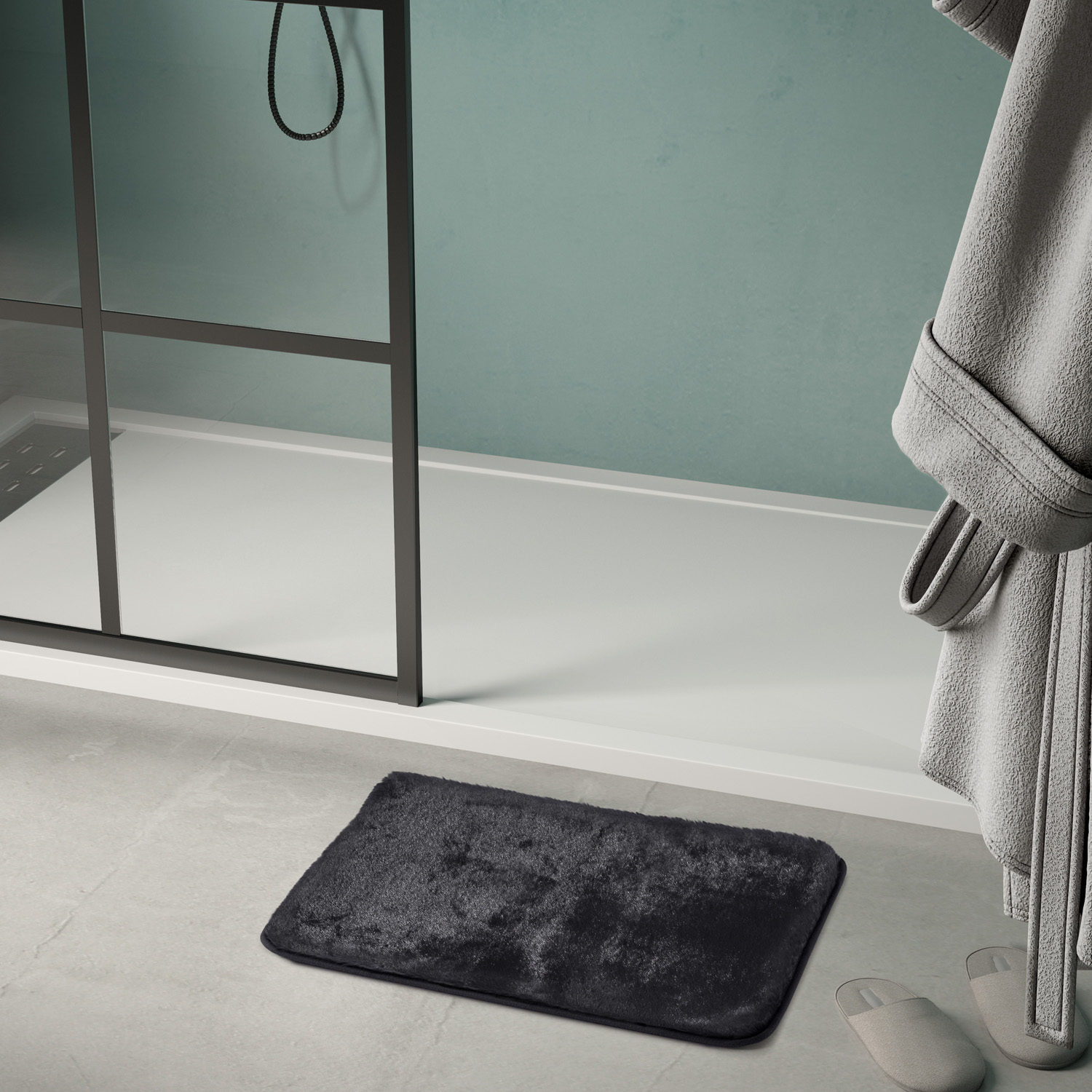 gedy-fuzzy-tapis-de-bain-50x80-cm-noir-moelleux image 3