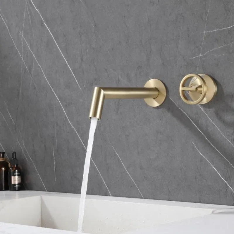 hudor-scamandre-robinet-lavabo-mural-dor-bross-laiton image 1