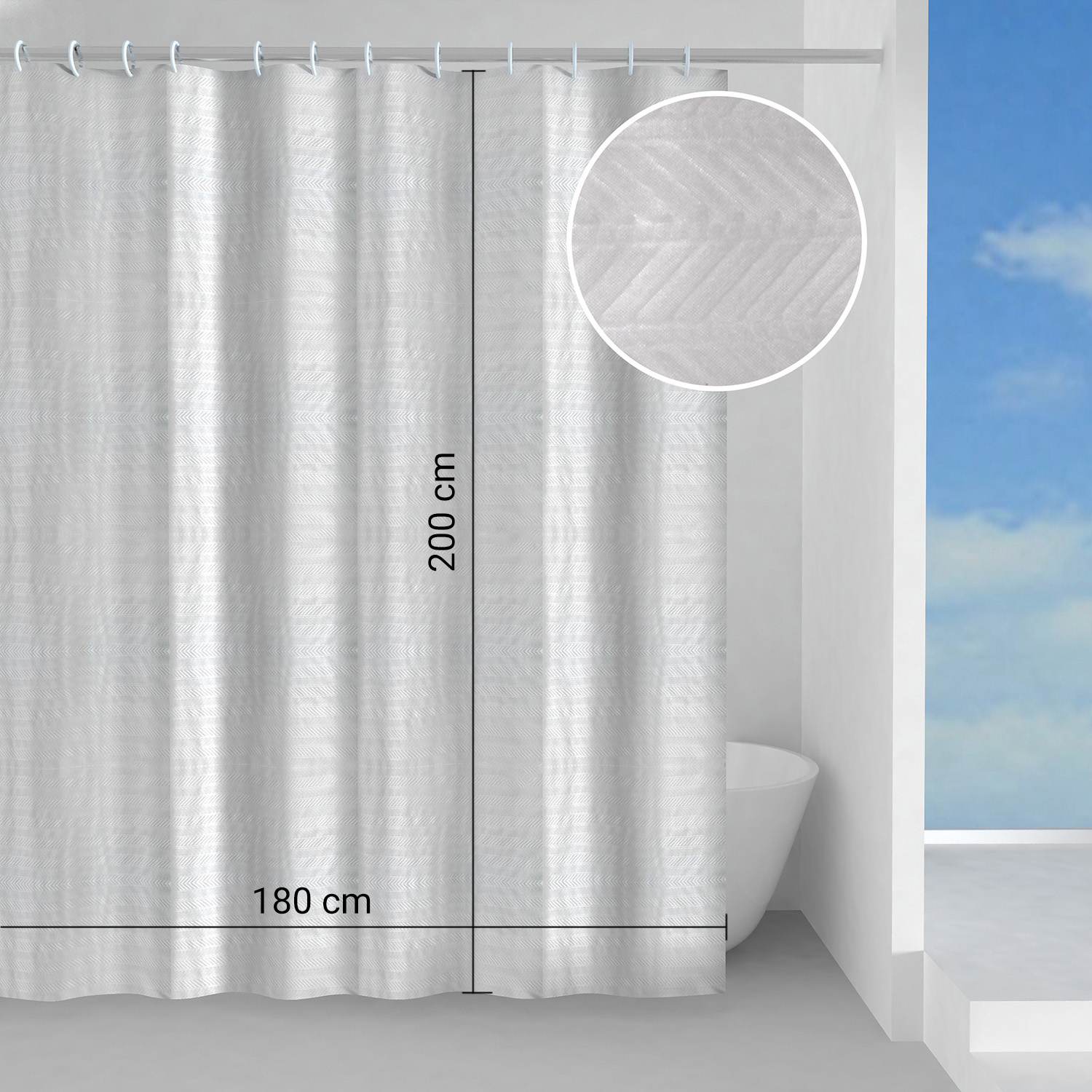 gedy-neve-rideau-de-douche-180x200-cm-blanc-imperm-able image 2