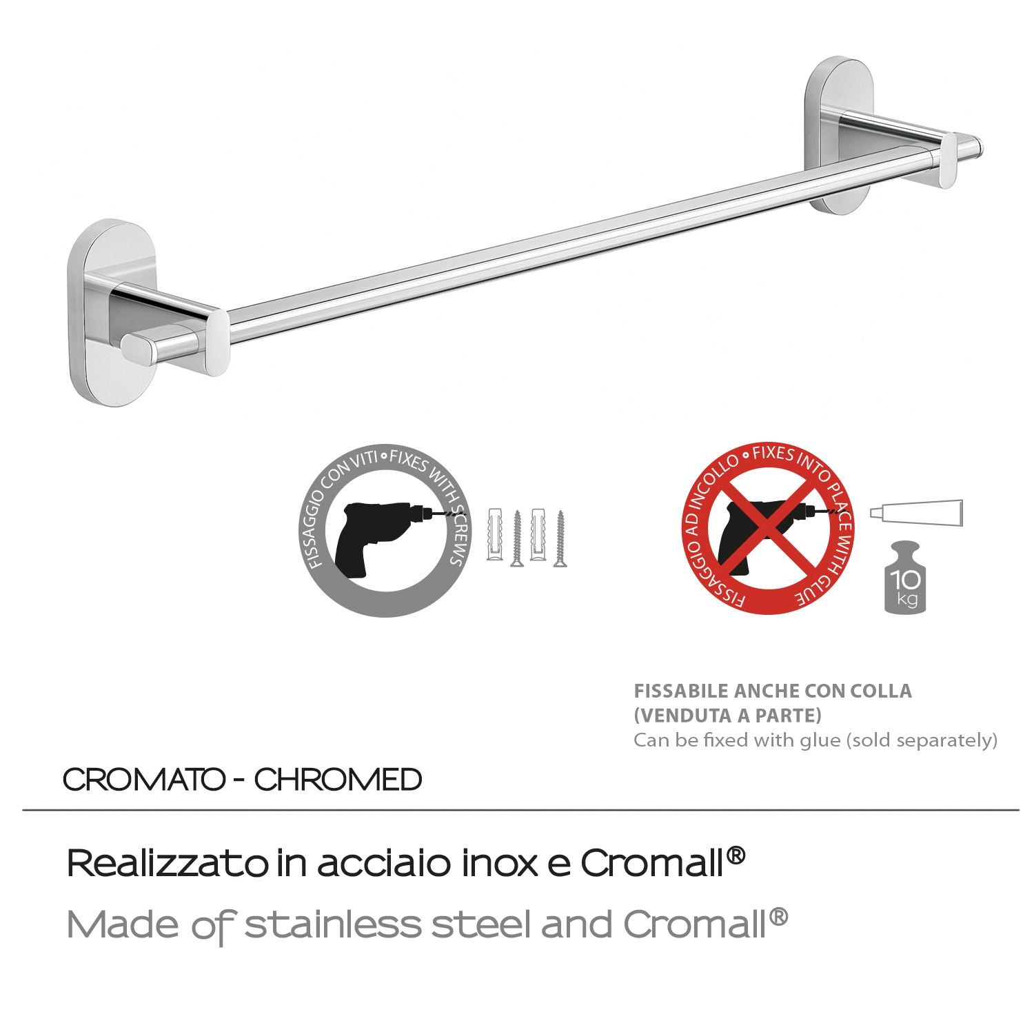 gedy-febo-porte-serviette-45-cm-chrome-mural image 5