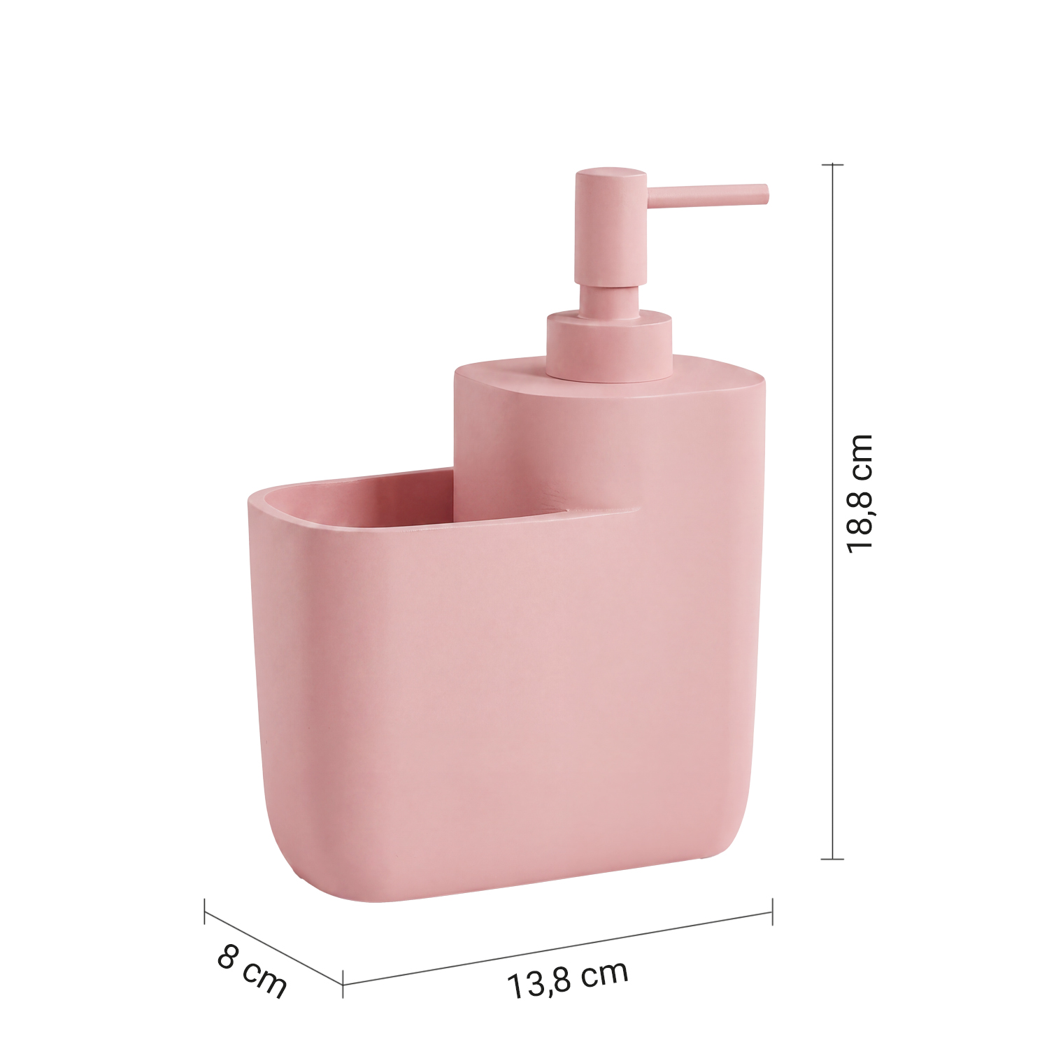 gedy-ylenia-distributeur-de-savon-rose-mat-avec-porte-brosse image 2