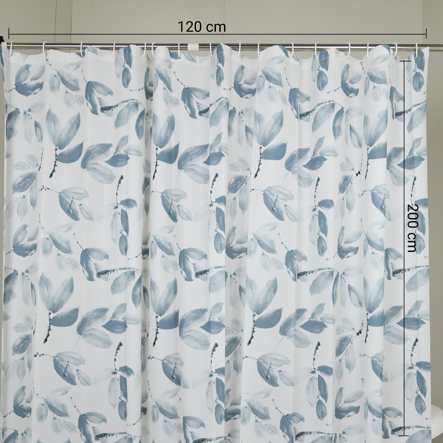 gedy-hojas-rideau-de-douche-120x200-cm-blanc-bleu-ciel image 2