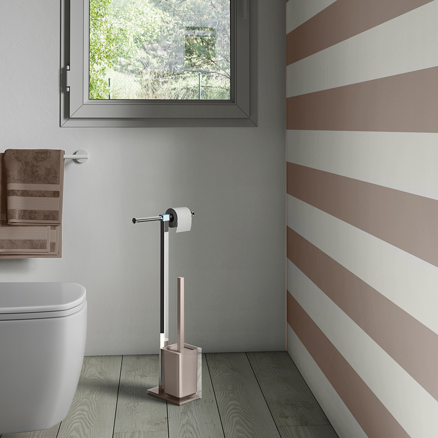 gedy-rainbow-ensemble-porte-papier-brosse-wc-gris image 3