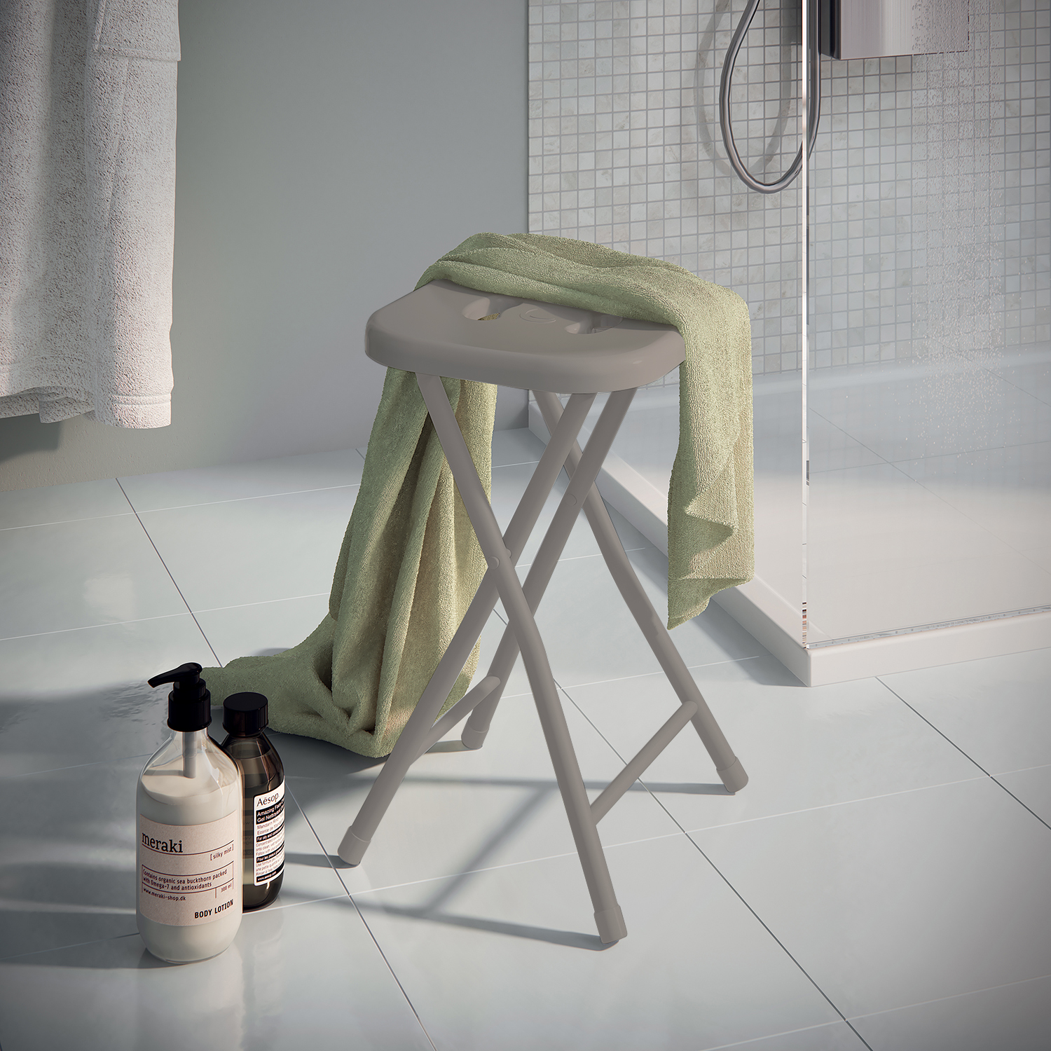 gedy-co76-tabouret-repliable-gris-salle-de-bain image 3