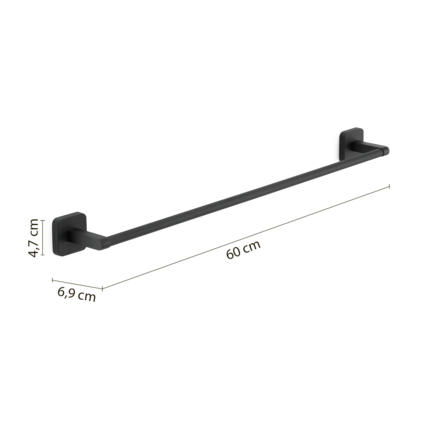 gedy-tonga-porte-serviettes-60-cm-noir-mat-fixer image 2