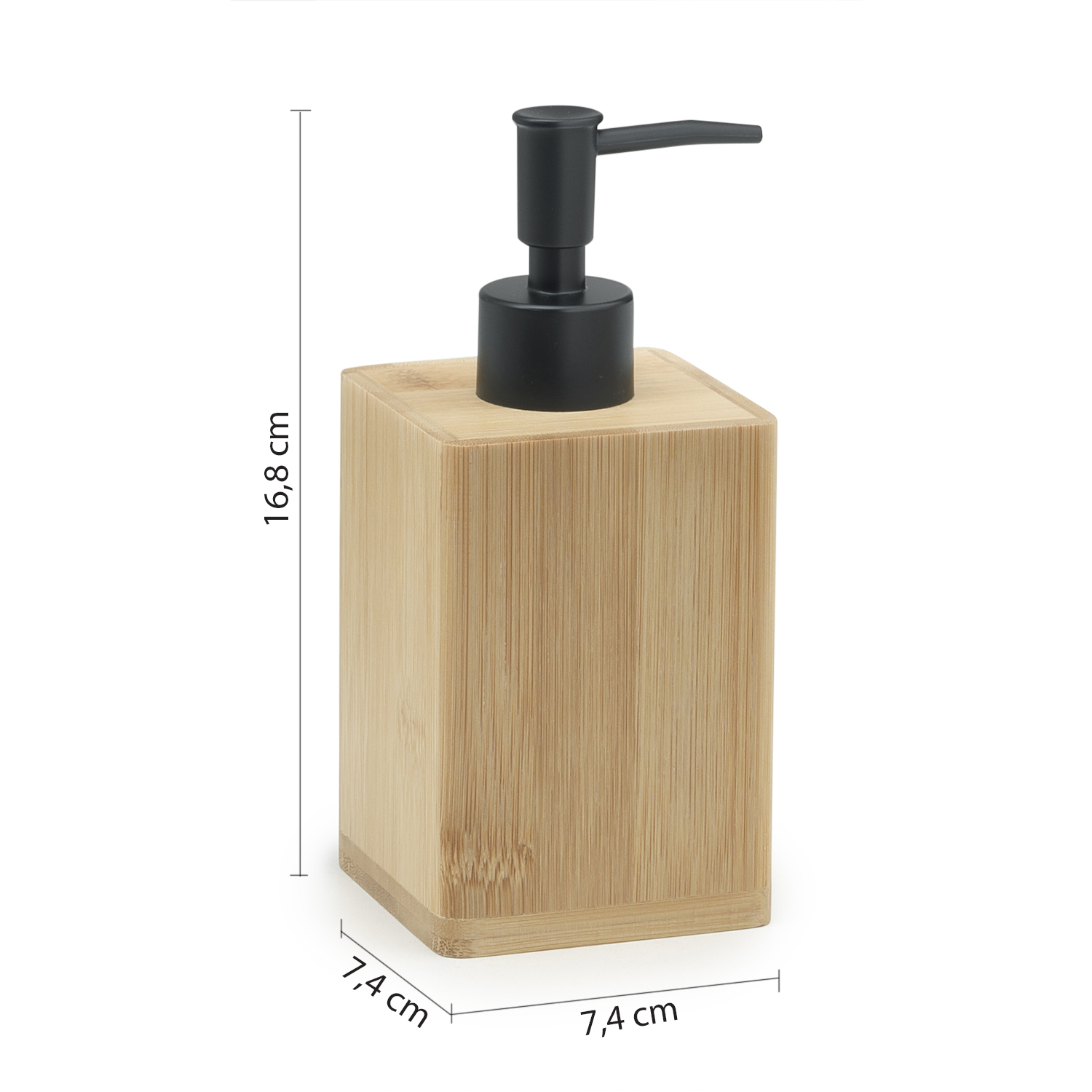 gedy-bonnie-bamboom-distributeur-savon-naturel-noir-mat image 2