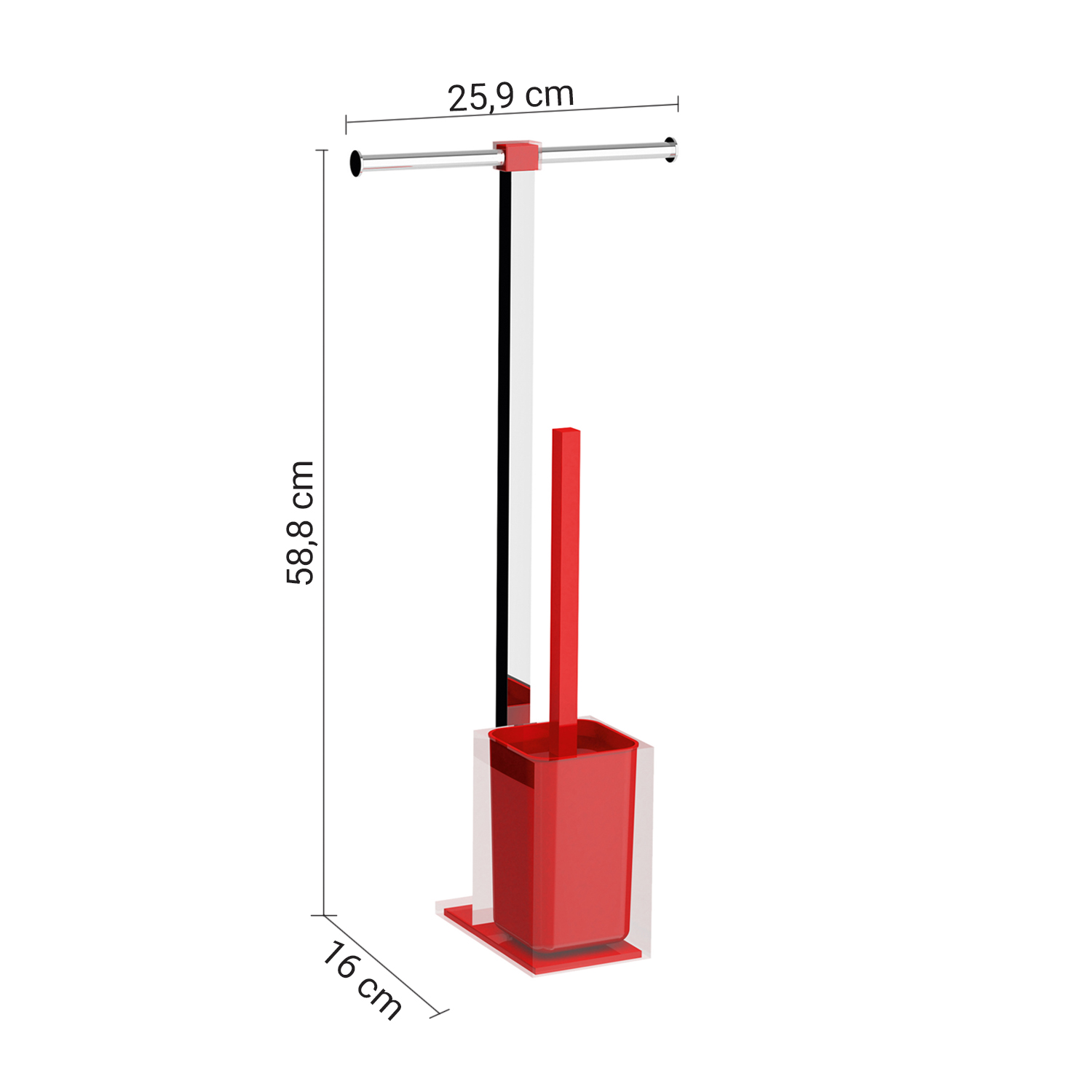 gedy-rainbow-ensemble-wc-porte-papier-brosse-rouge image 2
