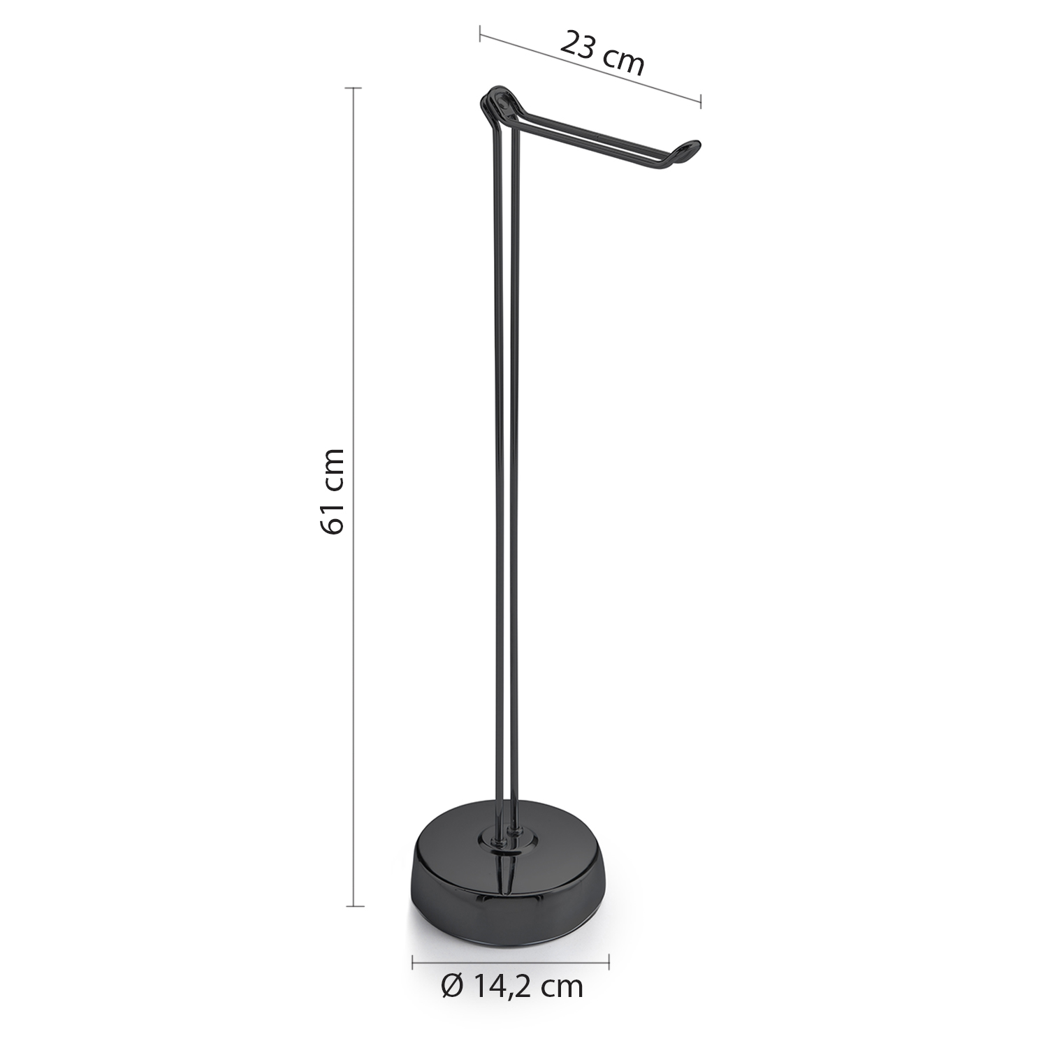 gedy-minu-porte-papier-wc-sur-pied-noir-mat image 2