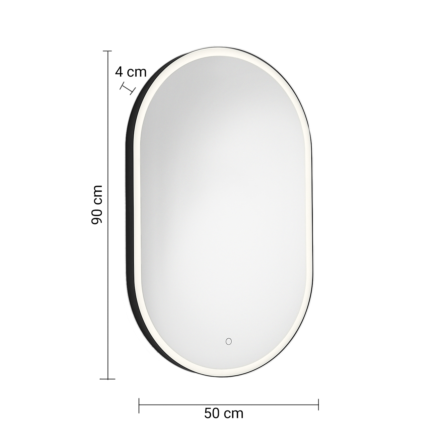 gedy-franz-miroir-ovale-50x90-cadre-noir-mat image 2