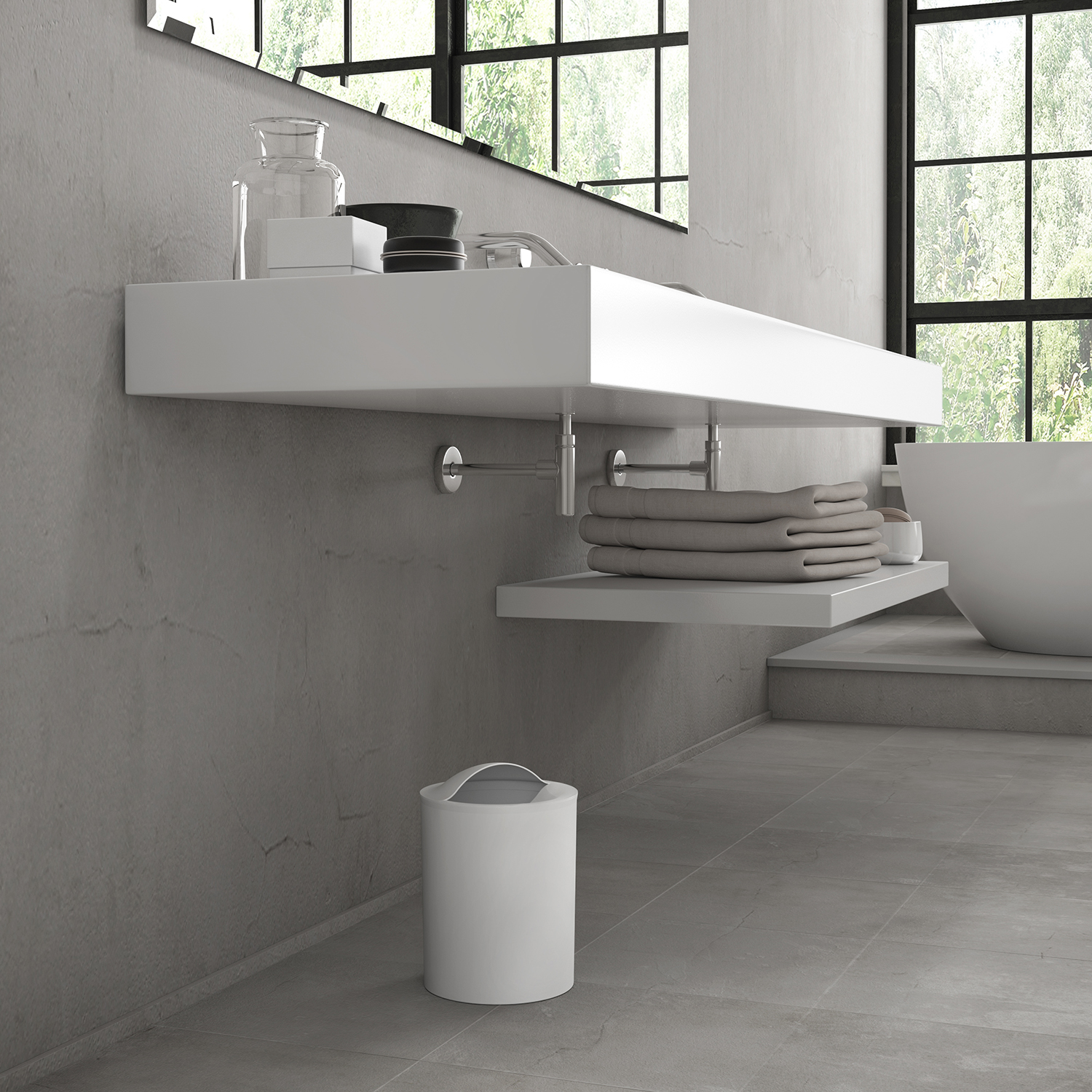 gedy-eye-poubelle-salle-de-bain-blanc image 4