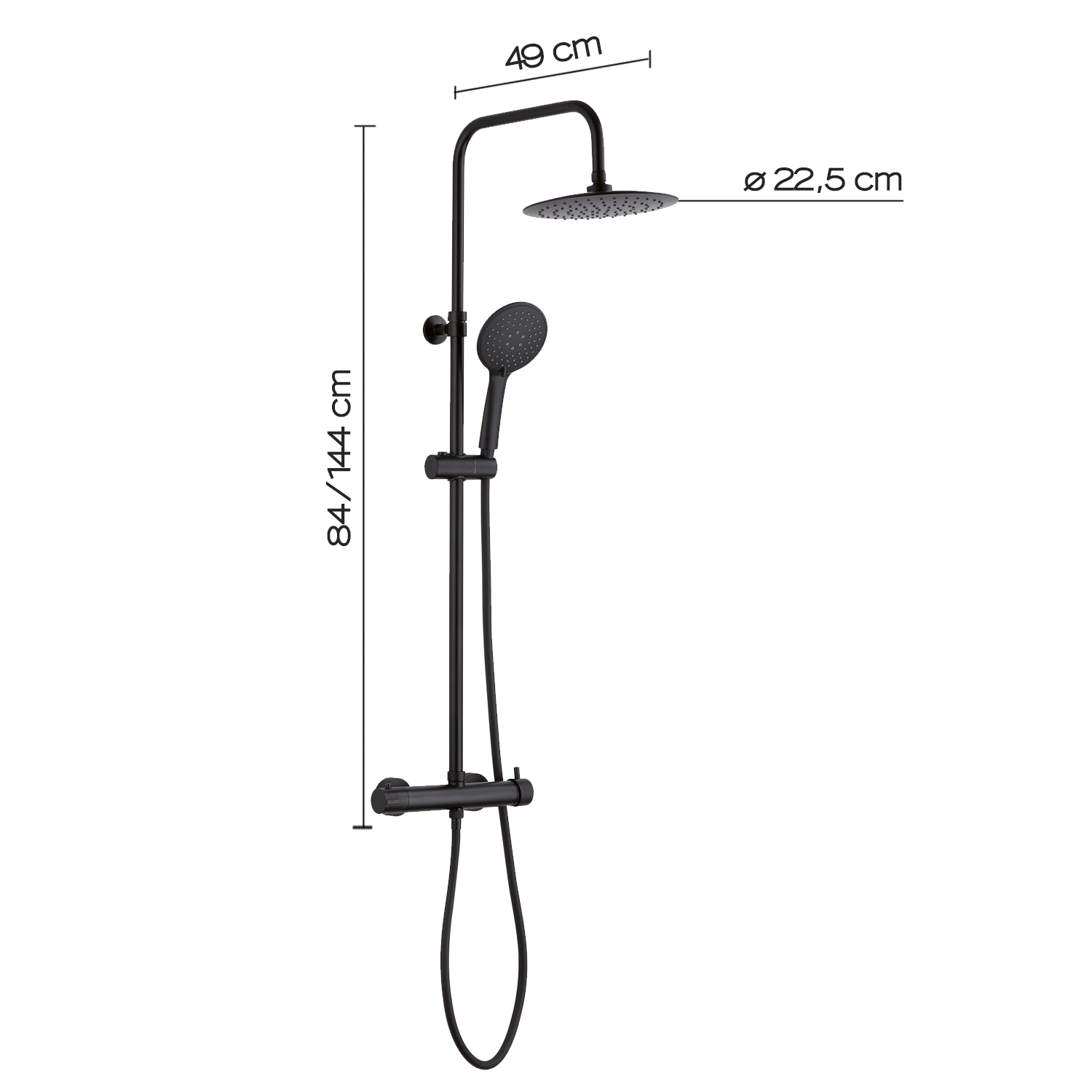 gedy-star-plus-01-colonne-de-douche-noir-mat image 2