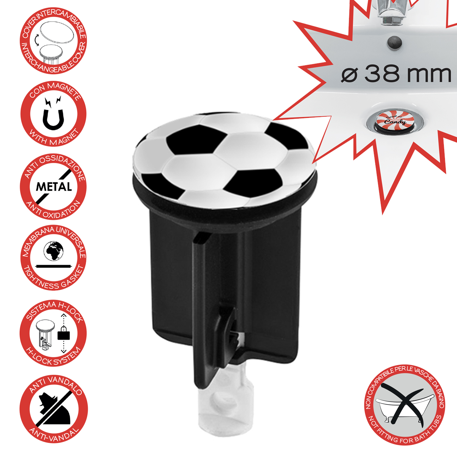 gedy-funny-clapet-universel-lavabo-couleurs image 2