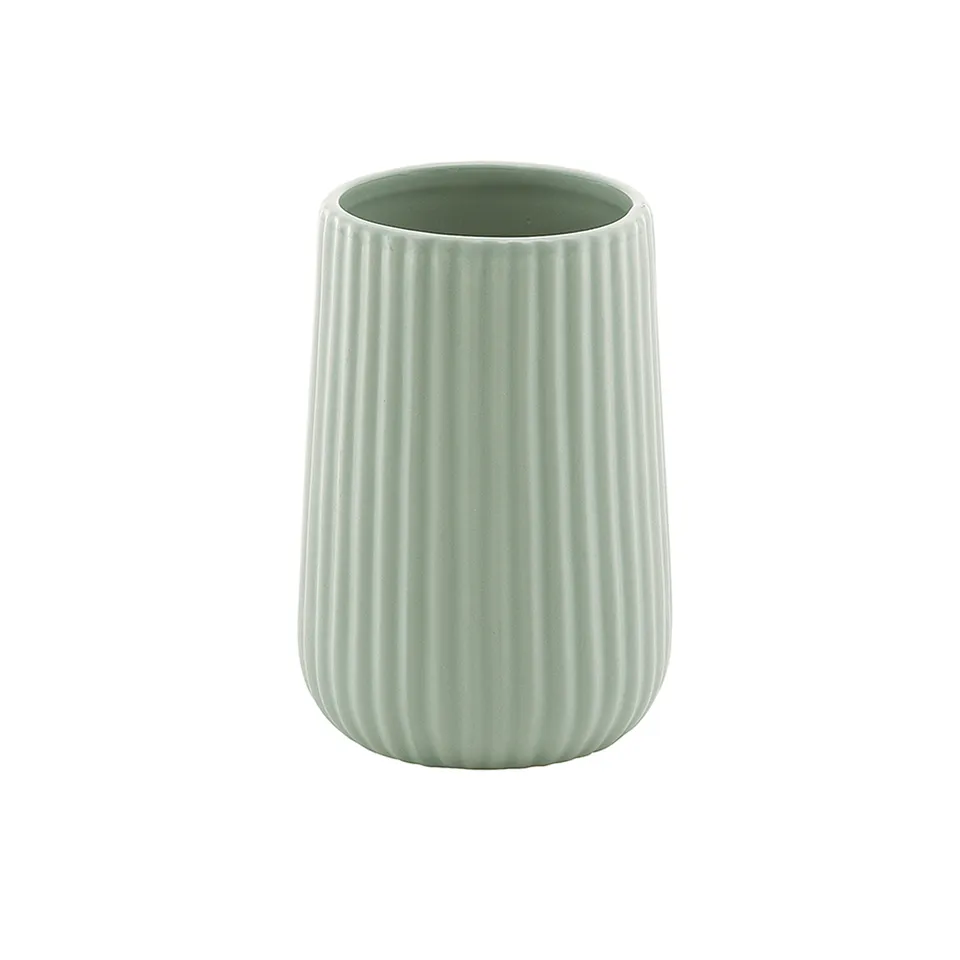gedy-marika-gobelet-porte-brosse-vert-sauge image 1