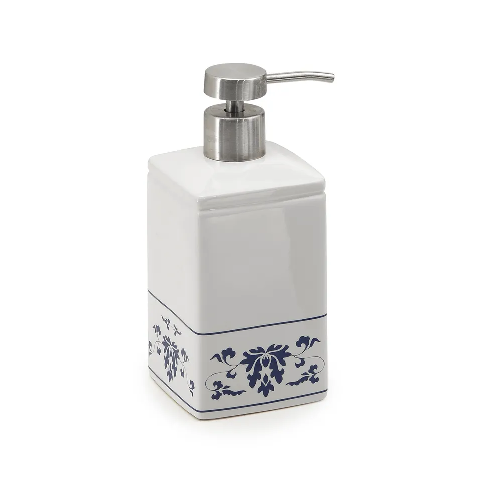 gedy-cixi-distributeur-savon-blanc-bleu-poser image 1