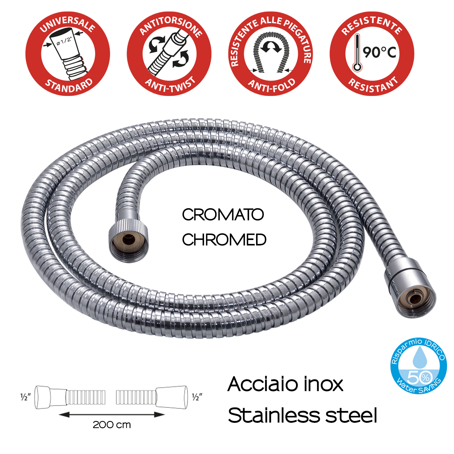 gedy-inox-01-flexible-douche-chrome image 2