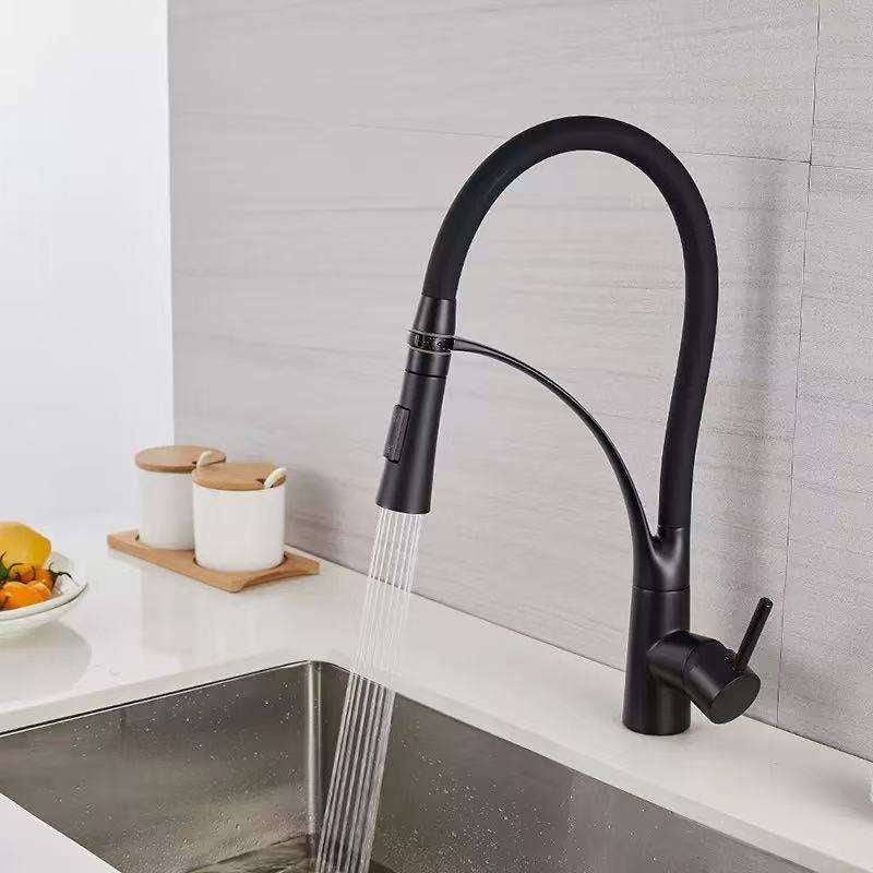 hudor-c-phise-mitigeur-cuisine-noir-mat-douchette-extractible image 3