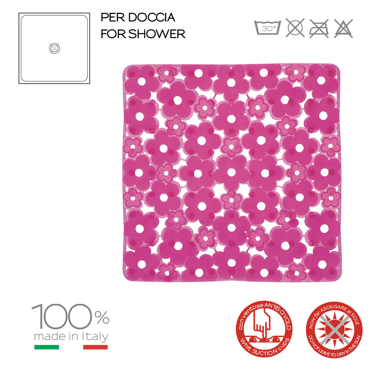 gedy-margherita-tapis-de-douche-53x53-cm-fuchsia image 4