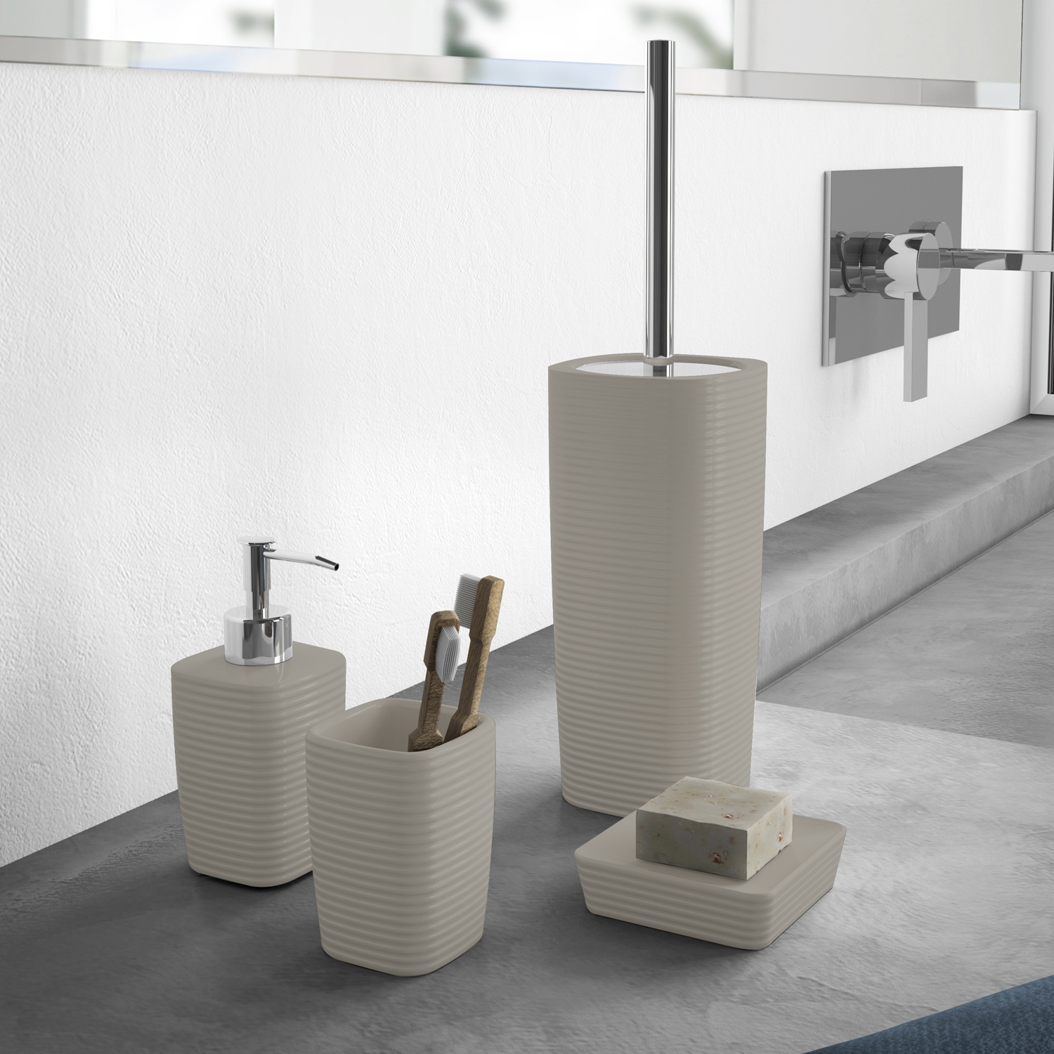 gedy-kelly-distributeur-savon-gris-poser image 3