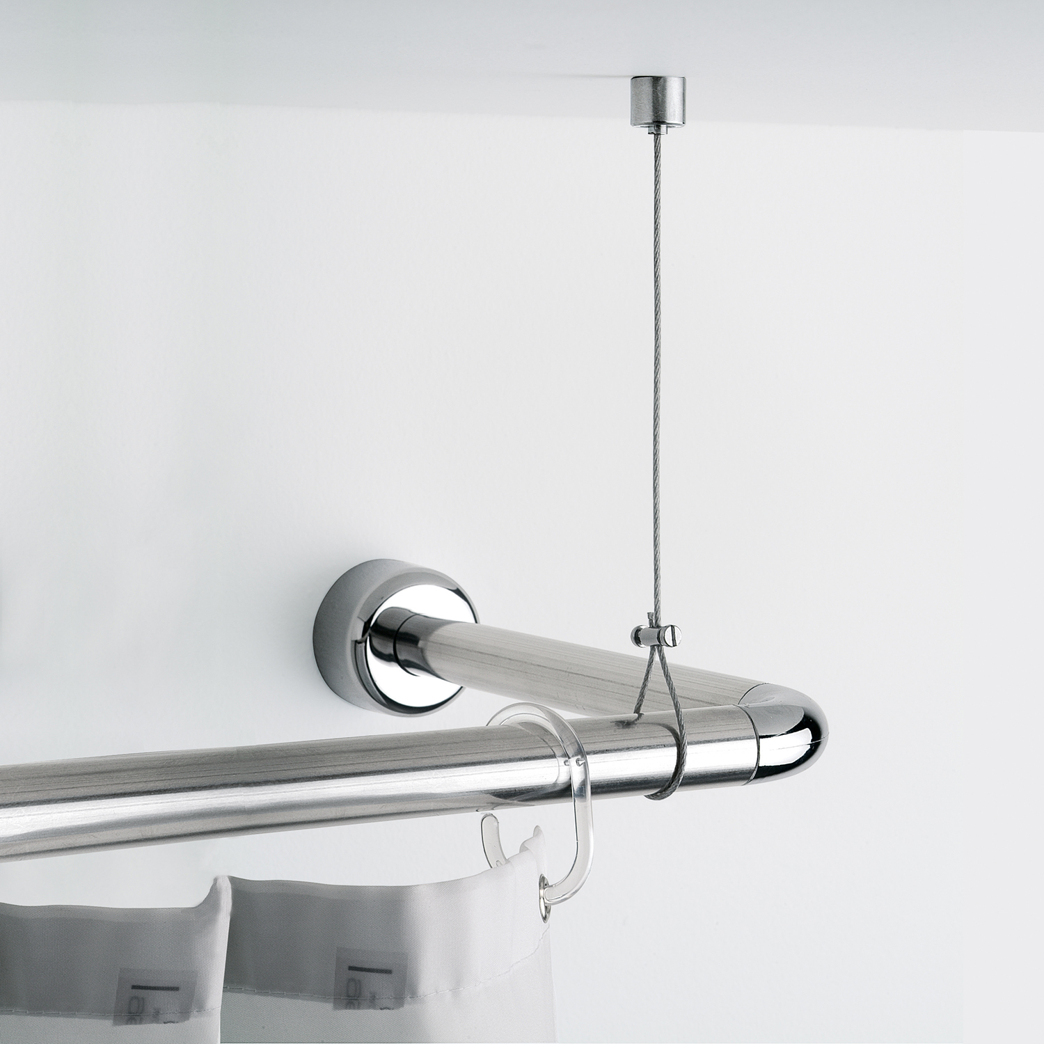 gedy-support-plafond-barre-de-douche-chrome image 1