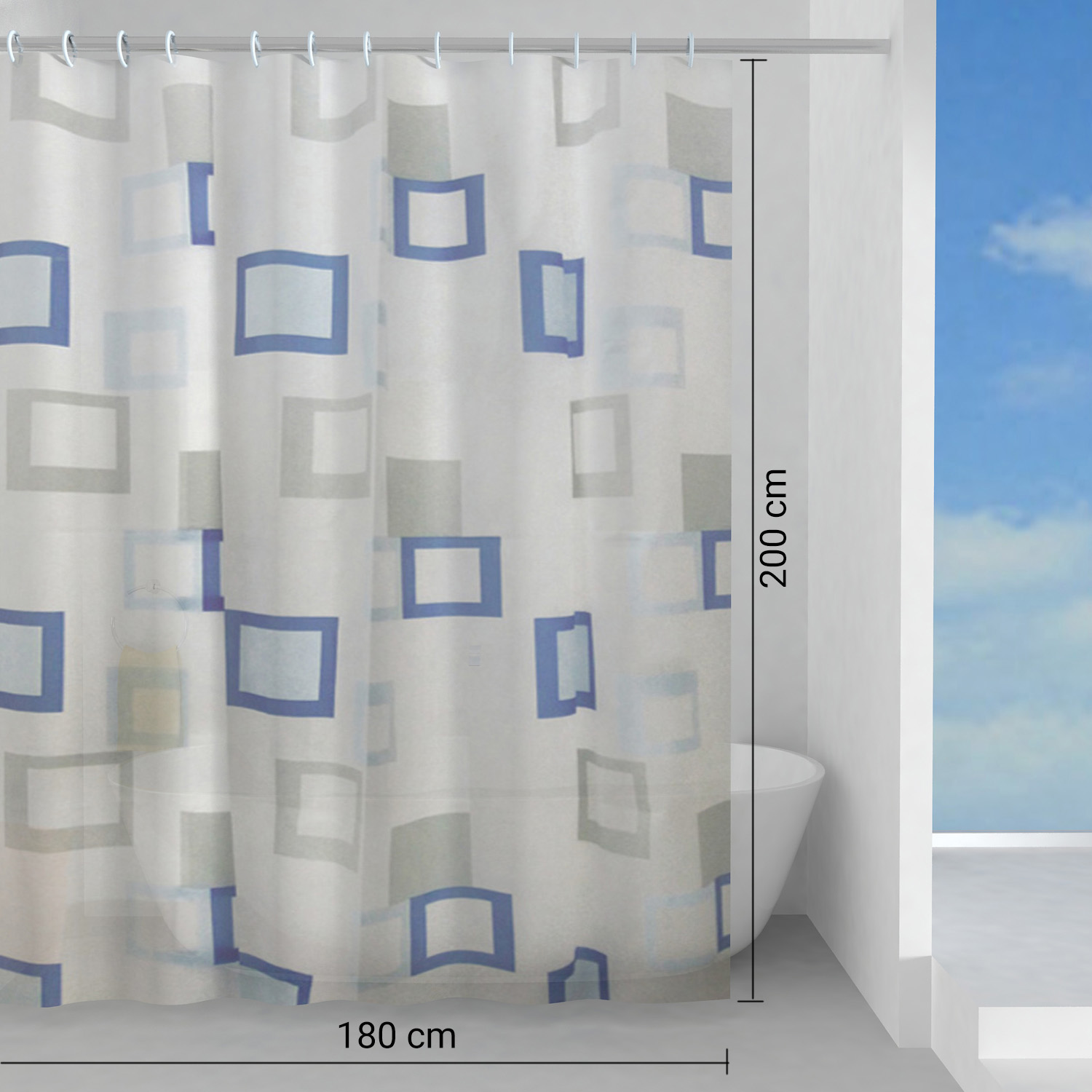 gedy-frame-rideau-douche-180x200-cm-bleu-ciel image 2