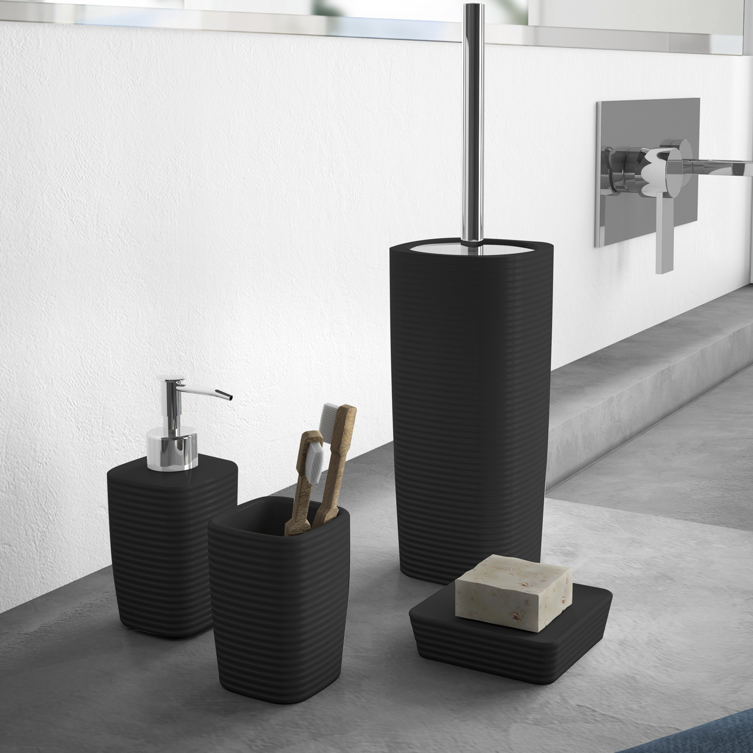 gedy-kelly-porte-savon-noir-poser image 4