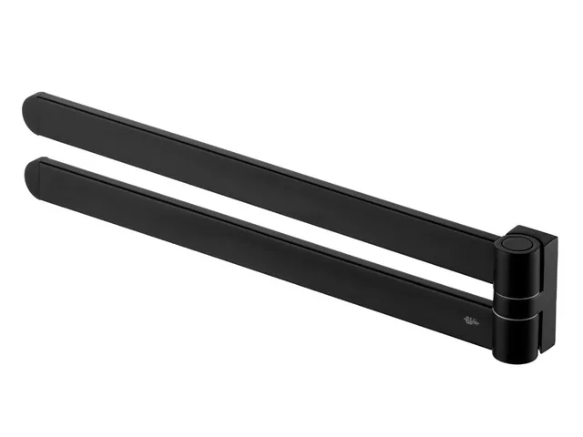 bisk-futura-black-2-barres-mobiles-porte-serviettes-noir-mat image 1