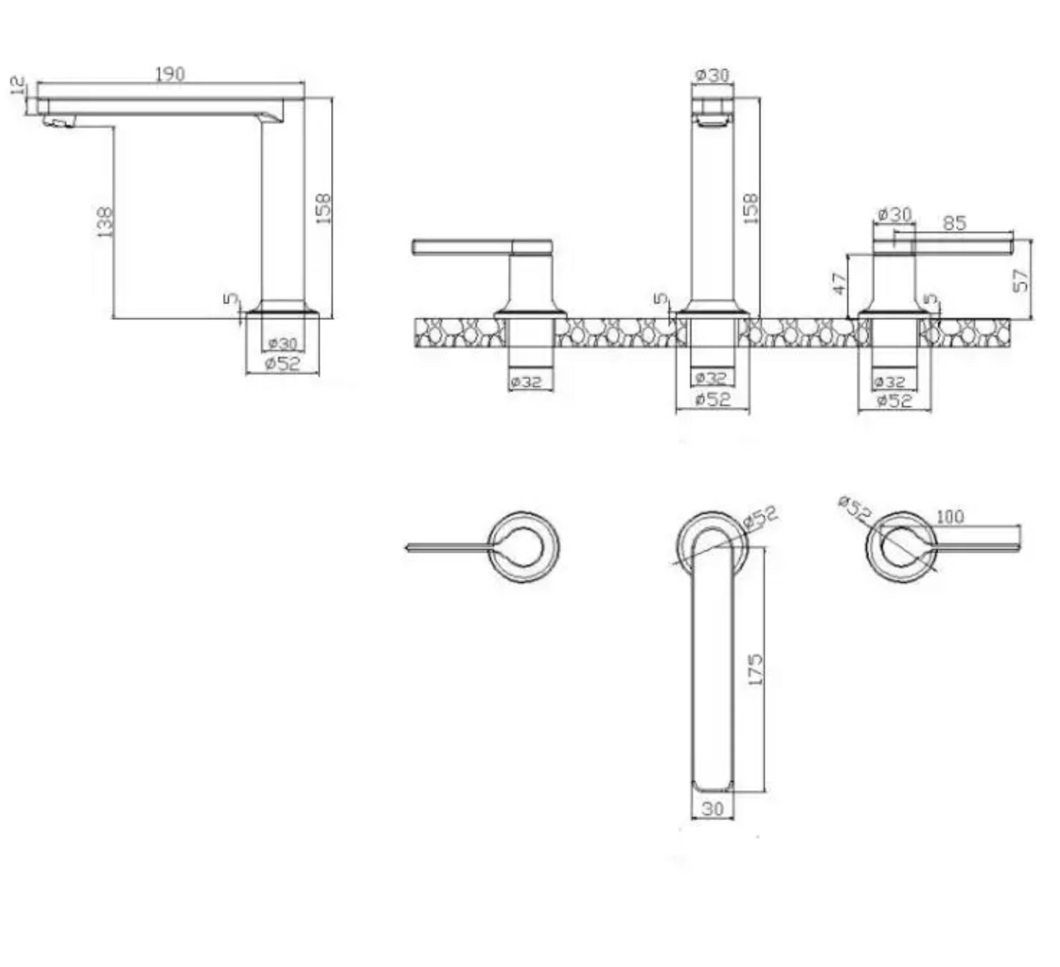 hudor-scamandre-026-robinet-lavabo-dor-bross-3-trous image 8